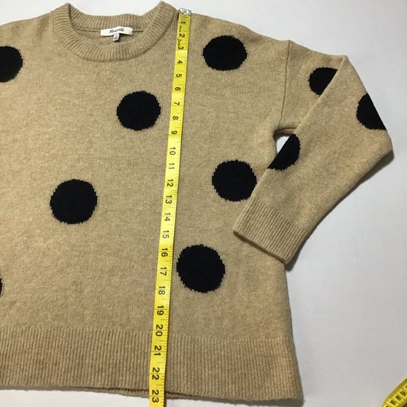 Madewell Dot Graystone Pullover Tan Sweater with Black Dots - Picture 9 of 11